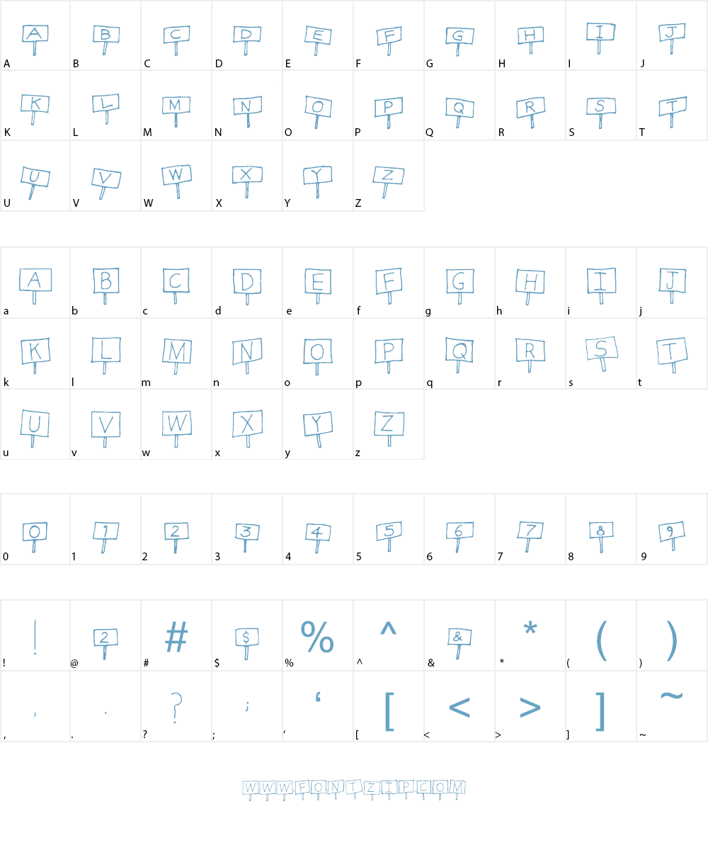 Sign Language Font Character