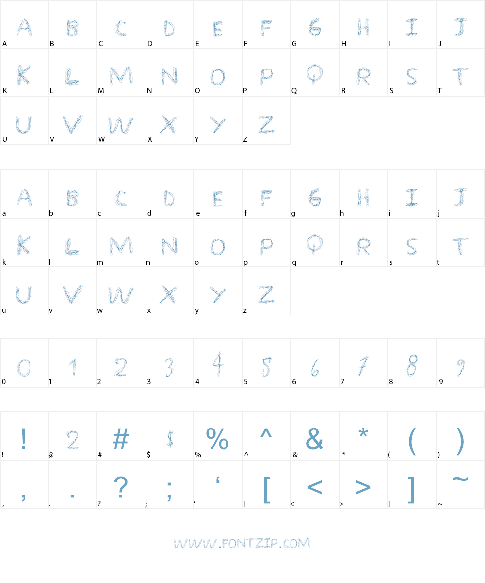 Over Scribble Font Character