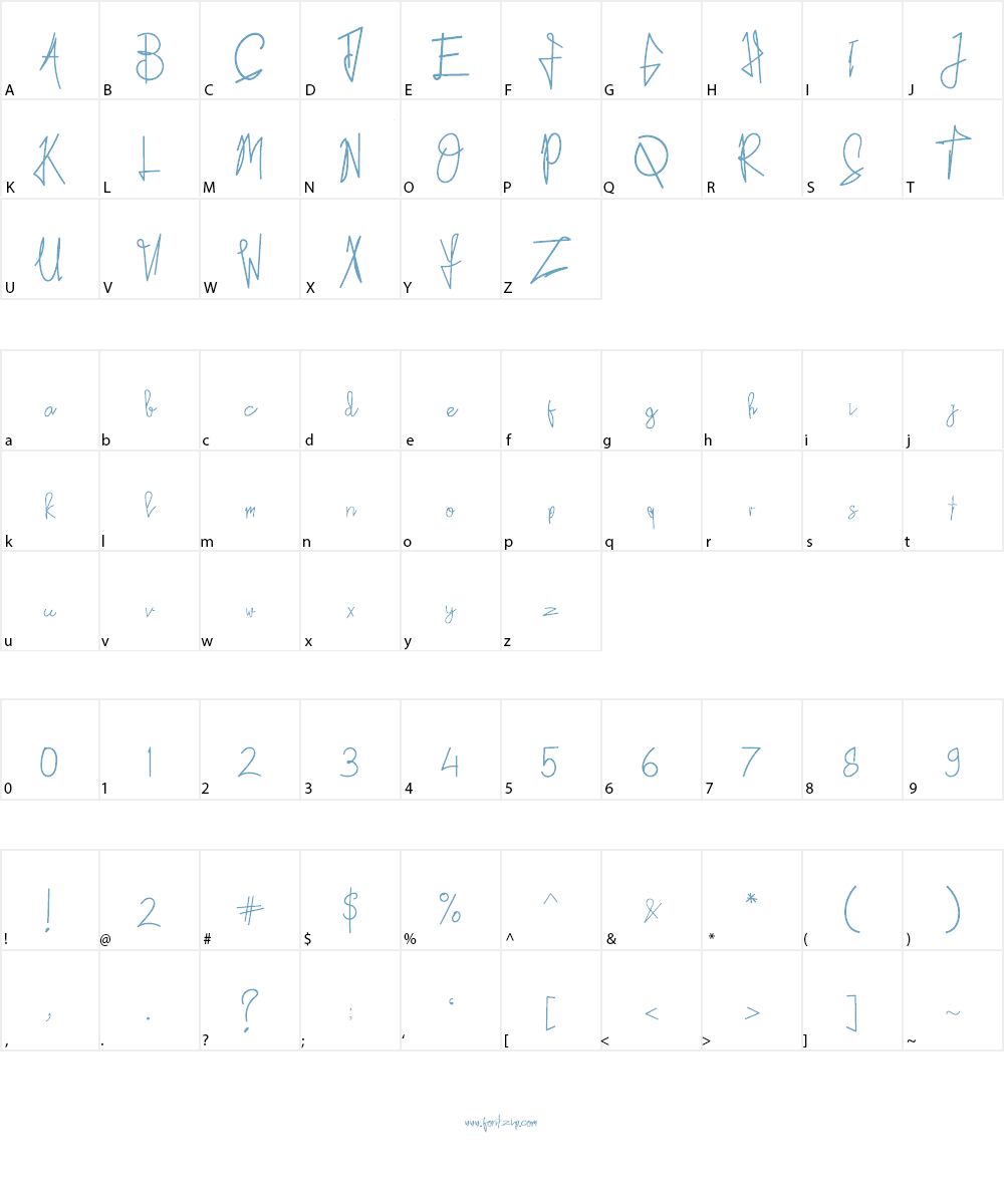 Kid Rough Font Character