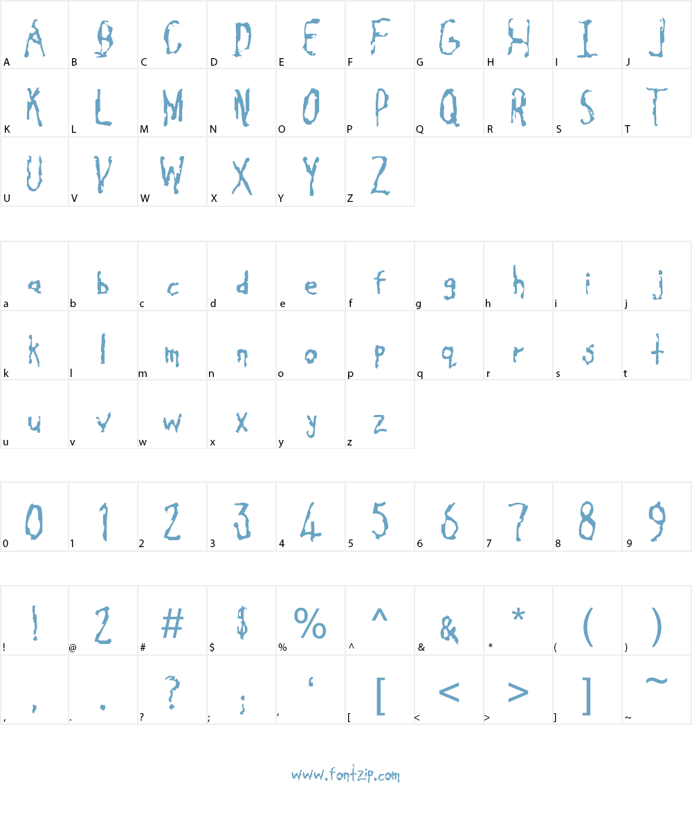 Cavity Font Character