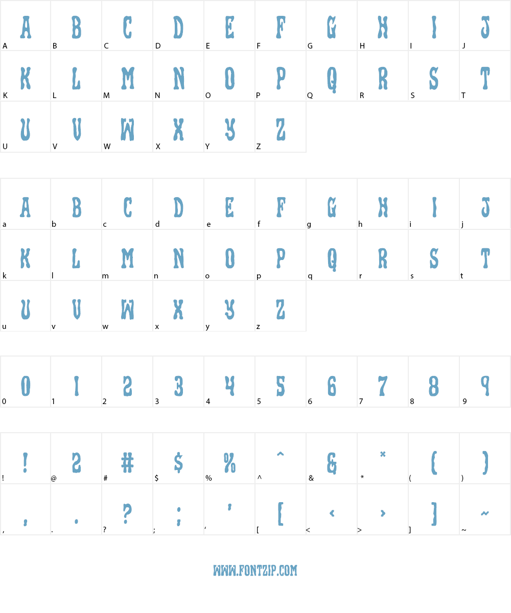 Black Gunk Font Character