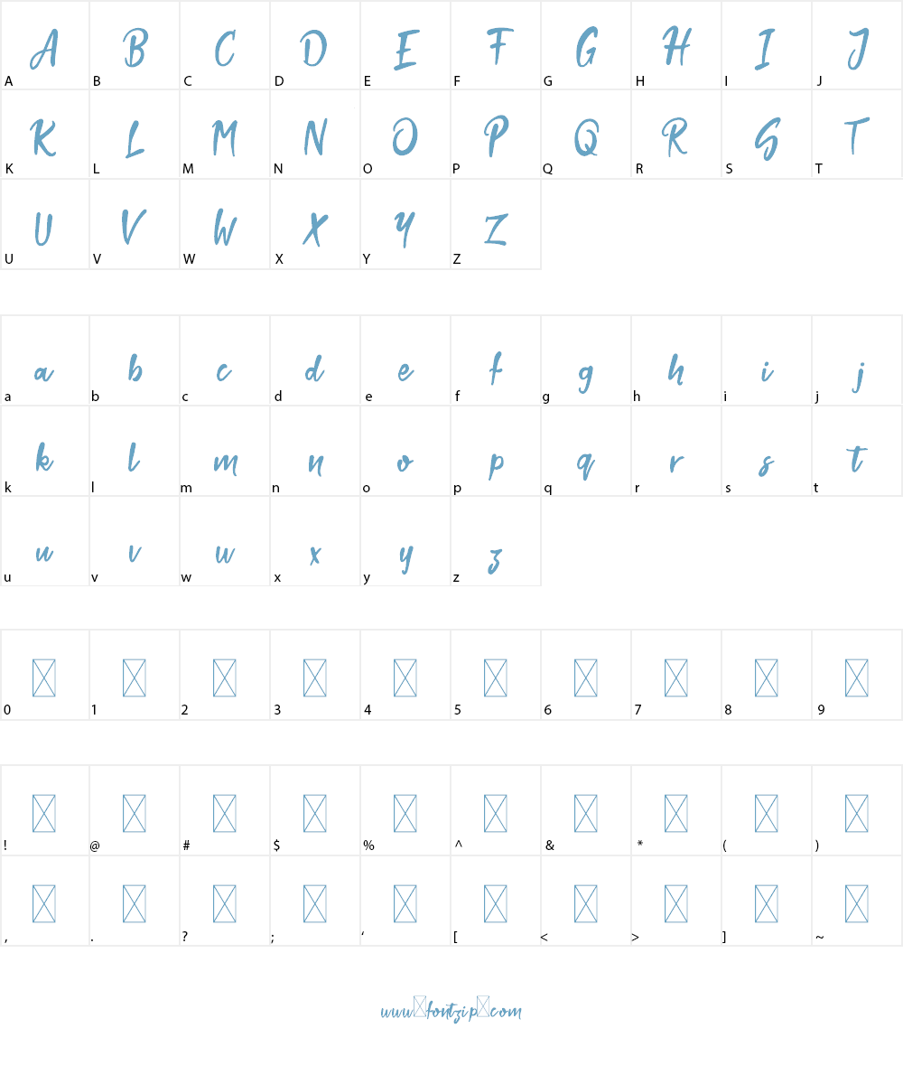 Stokyt Demo Font Character