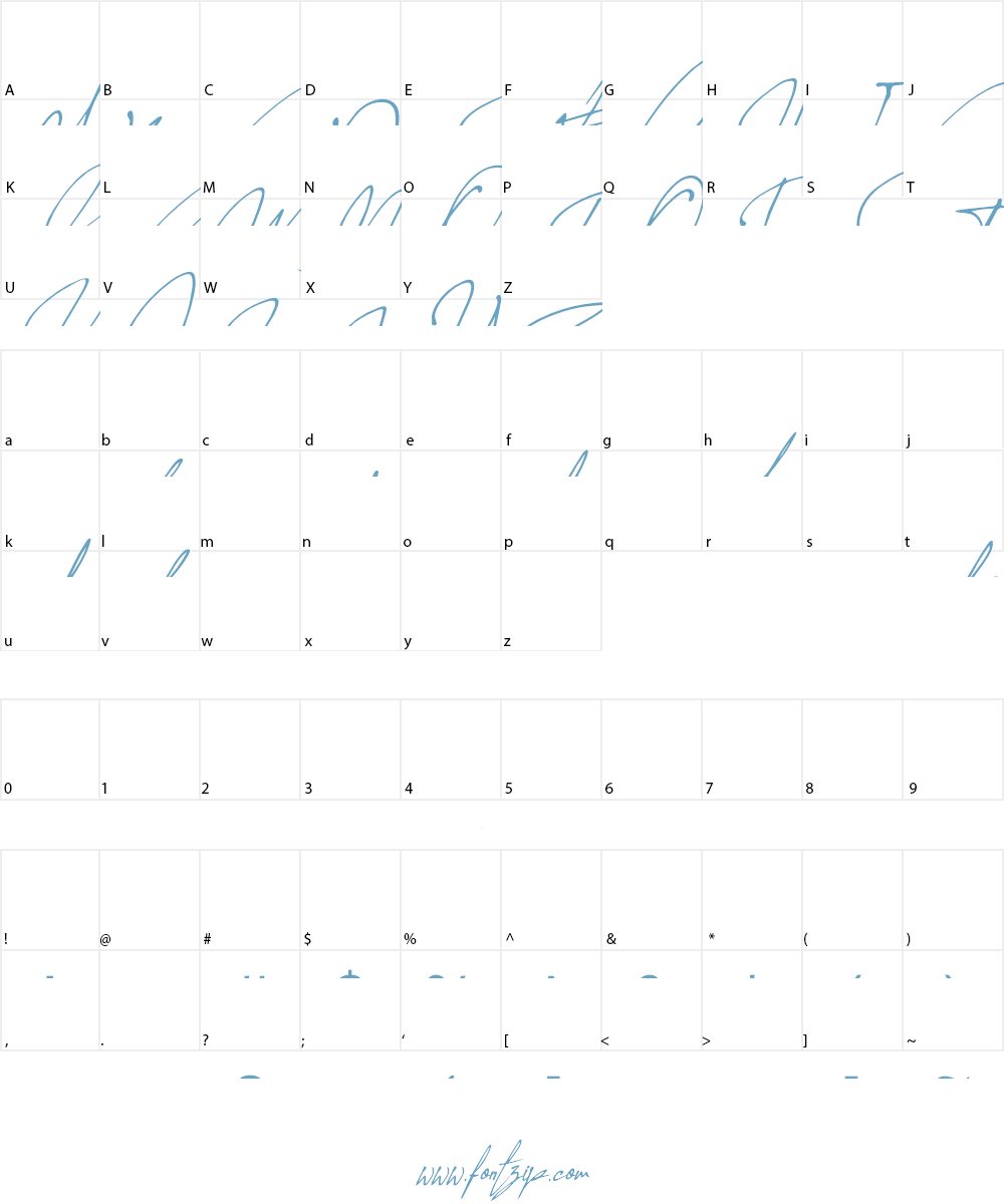 Allison Tessa Signature Font Character