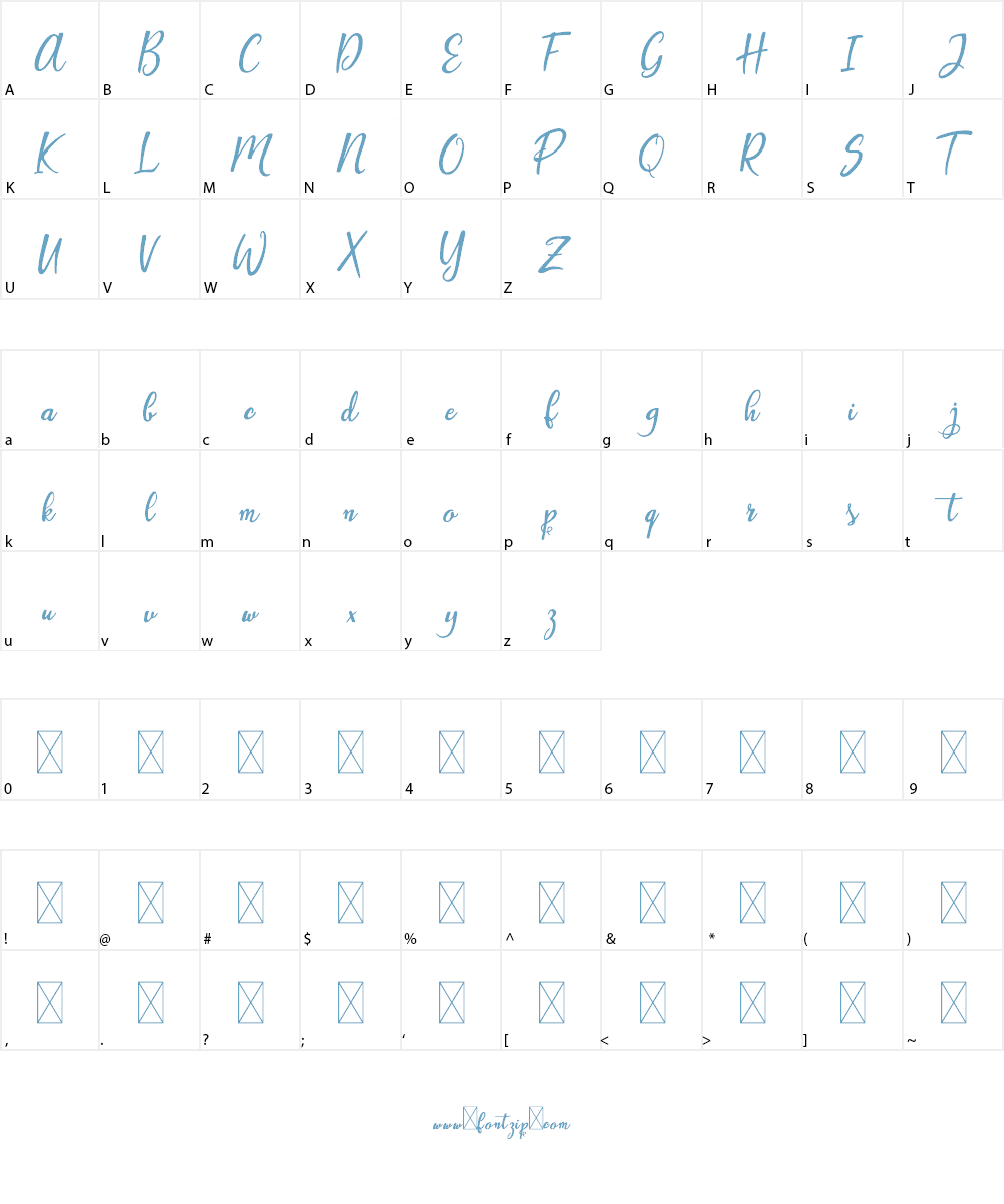 Artopyl Demo Font Character
