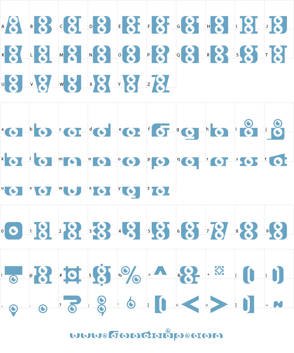 Eyeball Kids Font Character