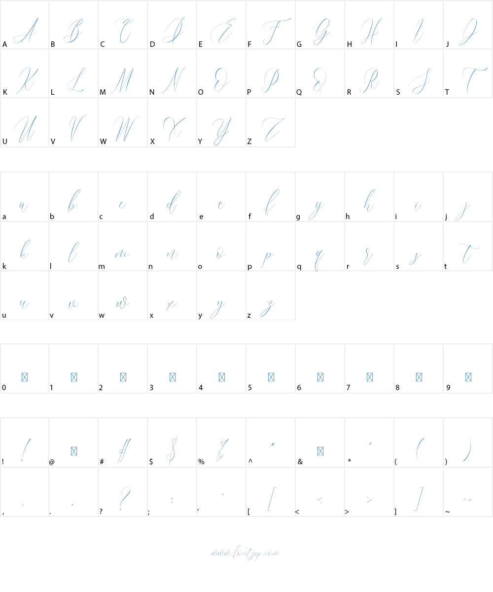 Bridgesty Font Character