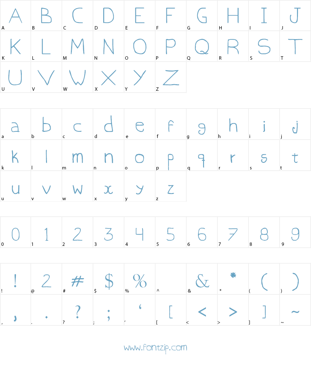 The Zak Man Font Character