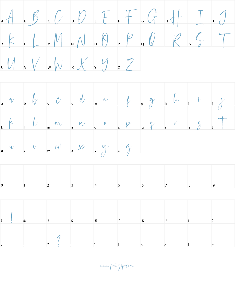 Anastacy Font Character