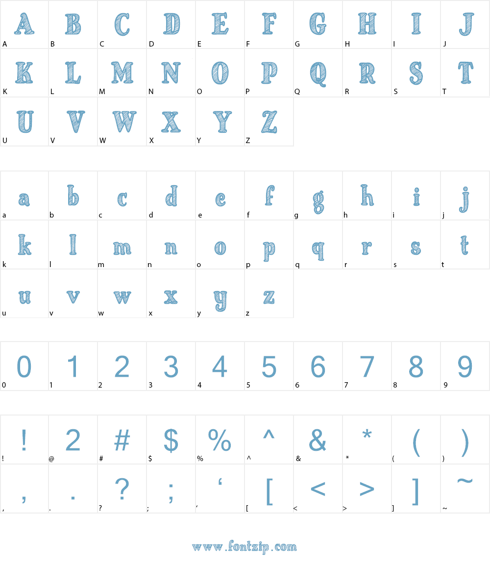 Just Mandrawn Font Character