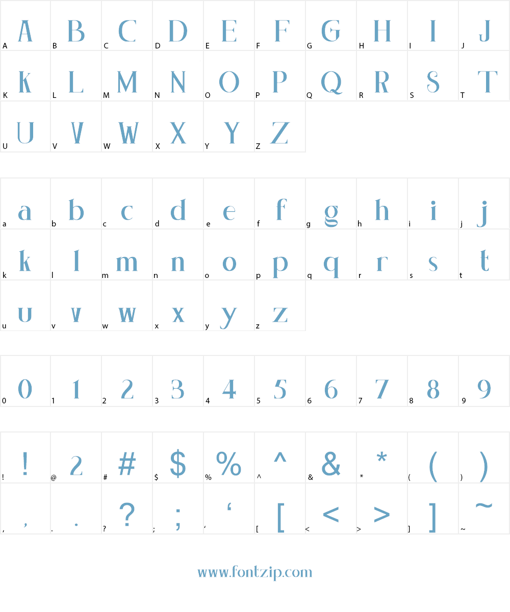 Concetta Kalvani Serif Font Character