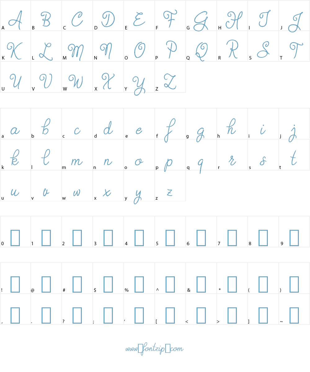 Judyth Demo Font Character