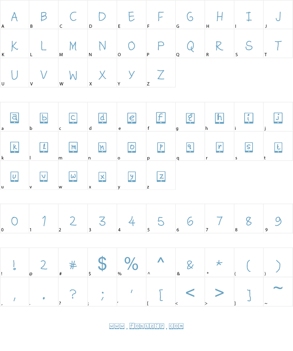 kute phone Font Character