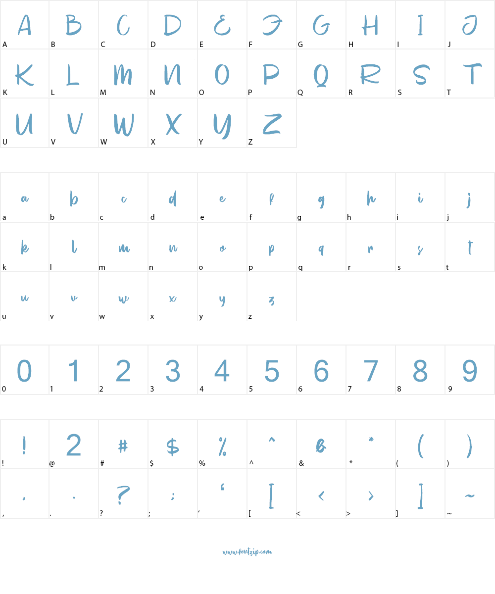 Valentiny Font Character