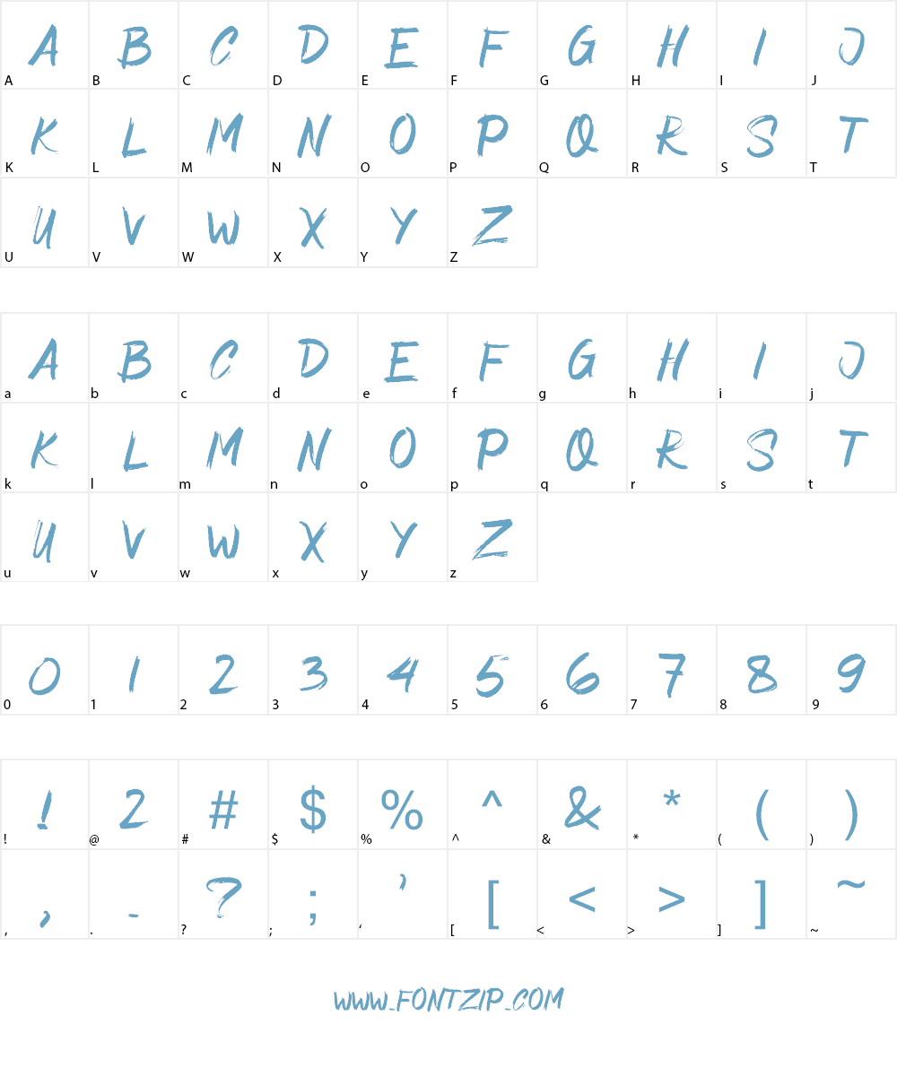 Asimone Brush Font Character