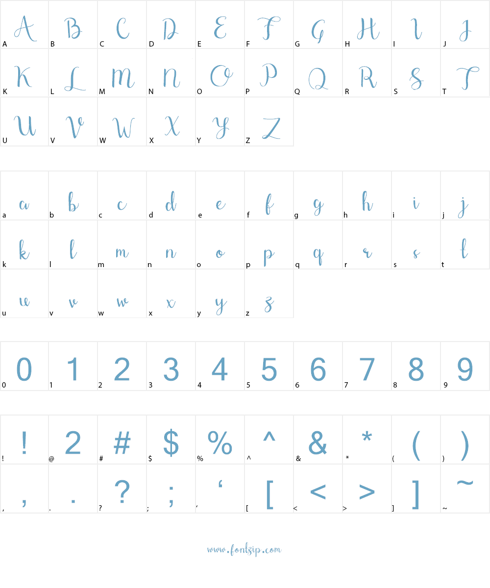 Shefilla Font Character
