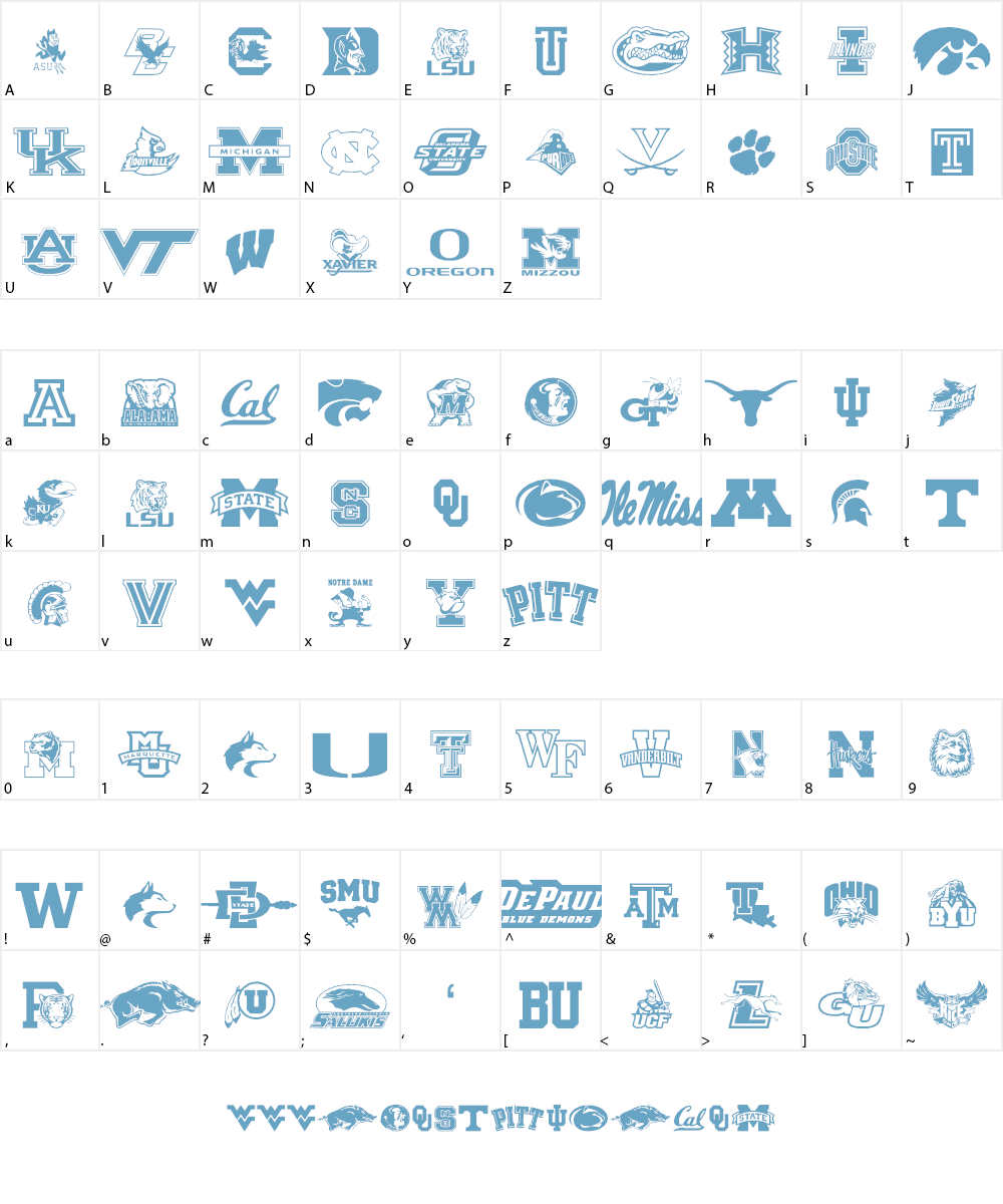 College Collage Font Character