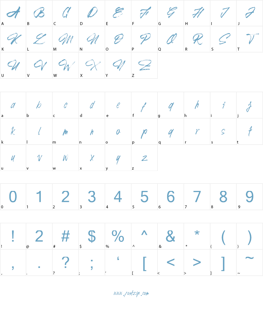 Kawula Muda Font Character