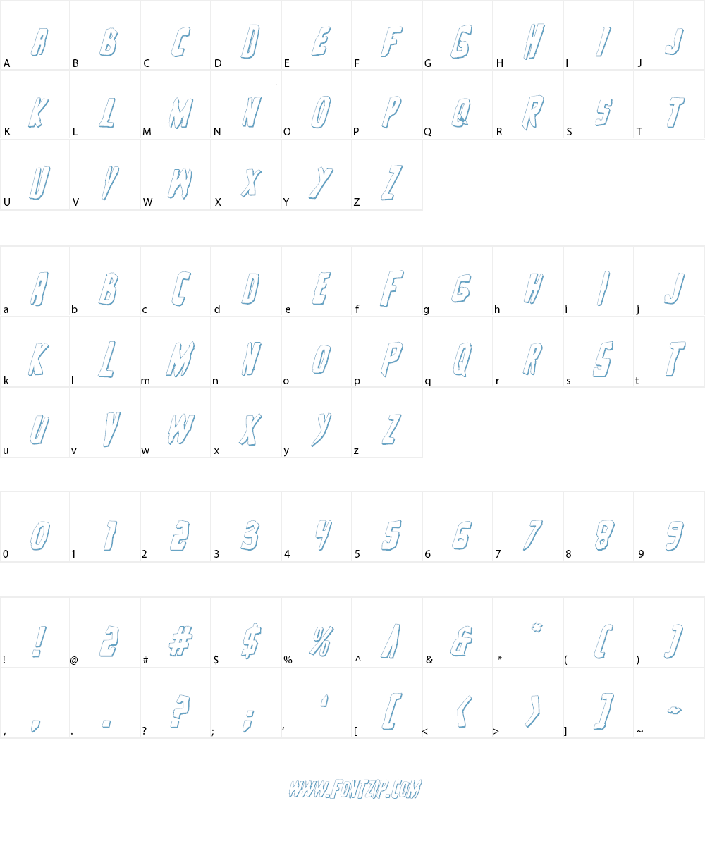 Zakenstein Font Character