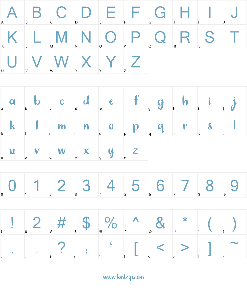Super Simple Brush Script Font Character