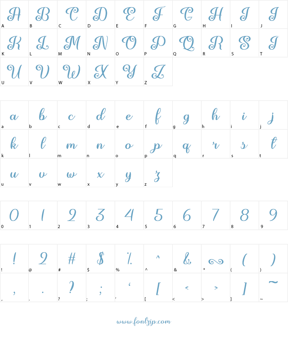June Calligraphy Font Character