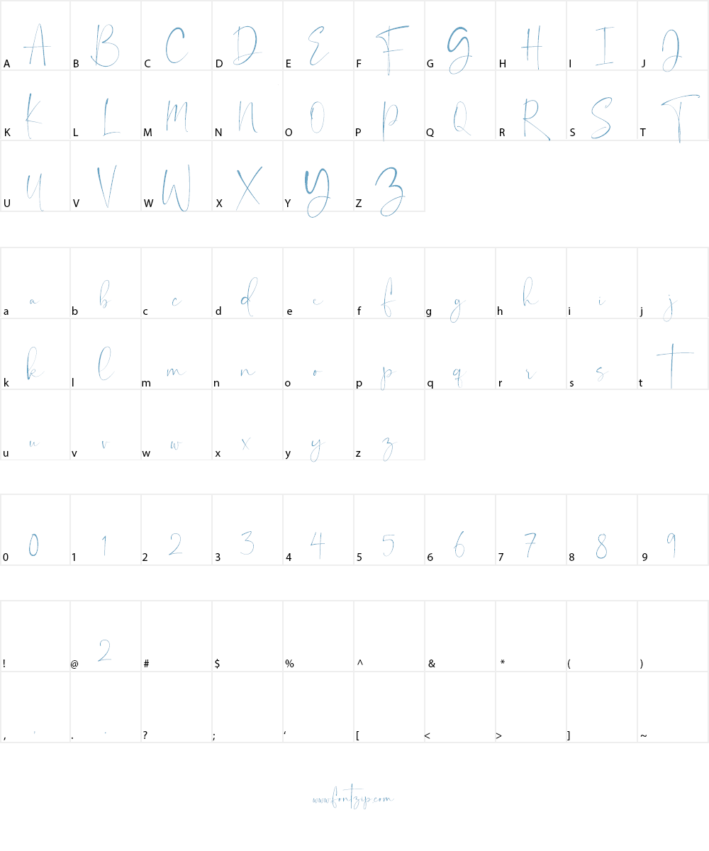 Undercut Font Character