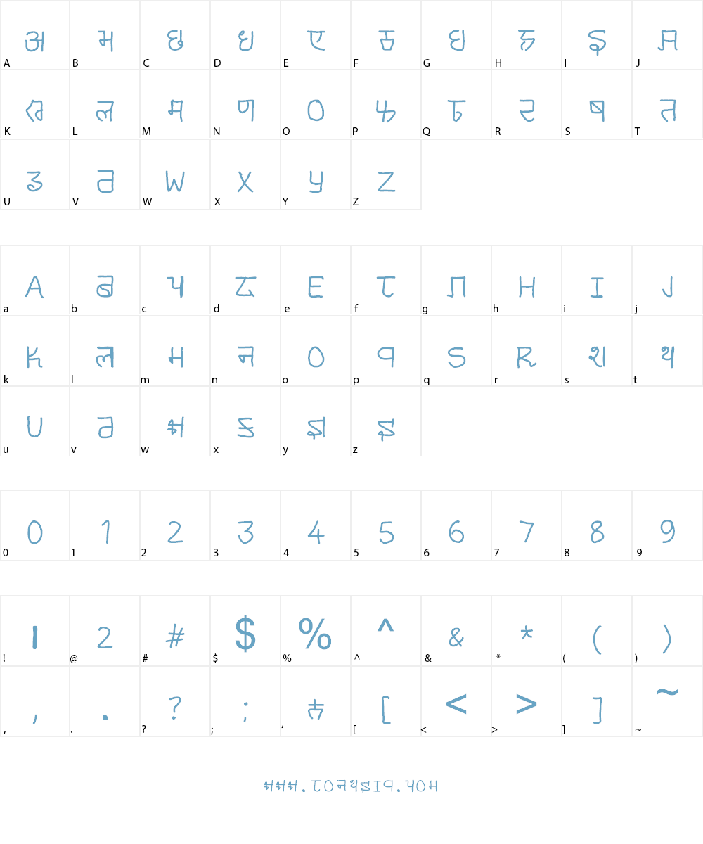 cyrillic hinglish Font Character