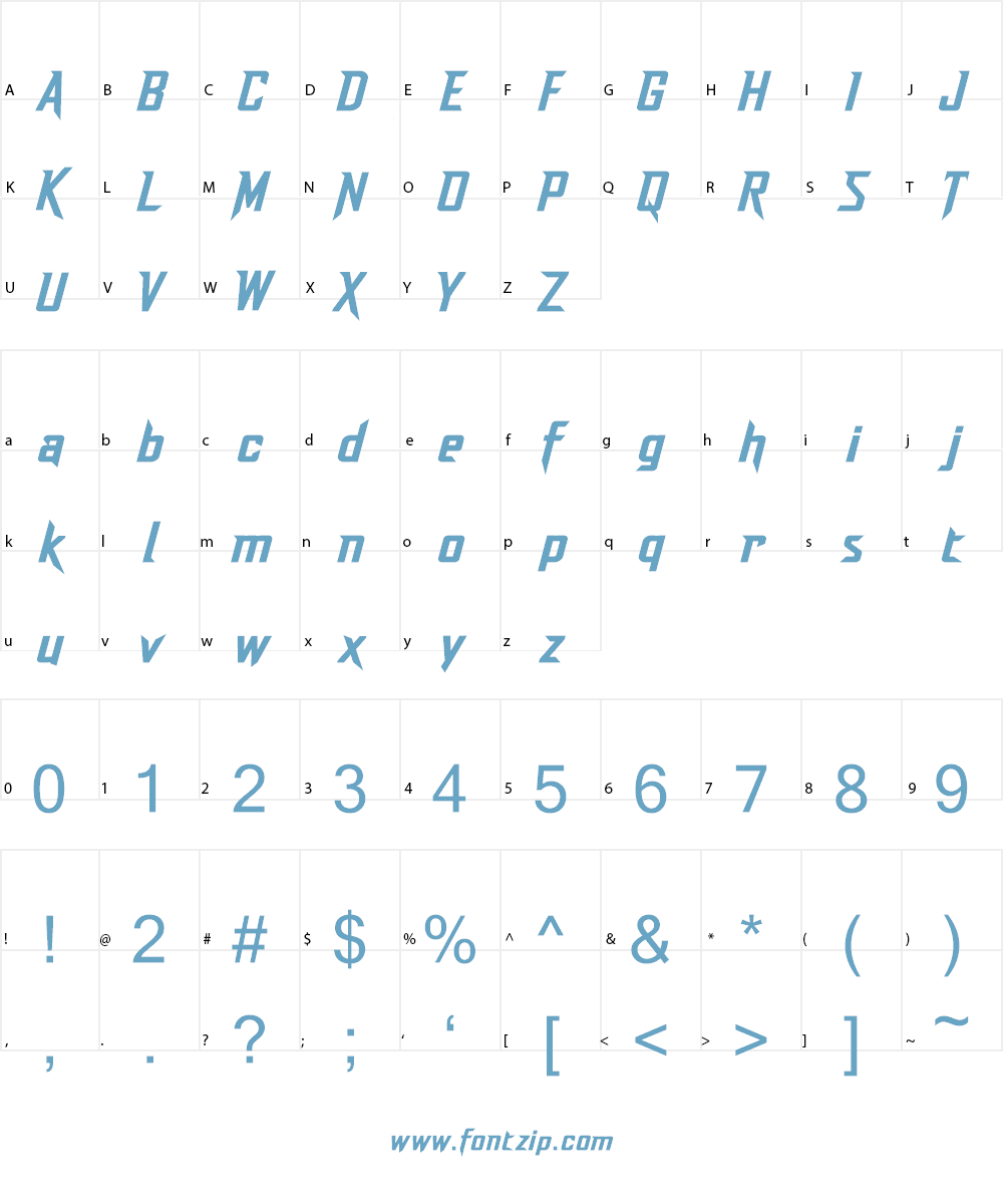 DashDemo Font Character