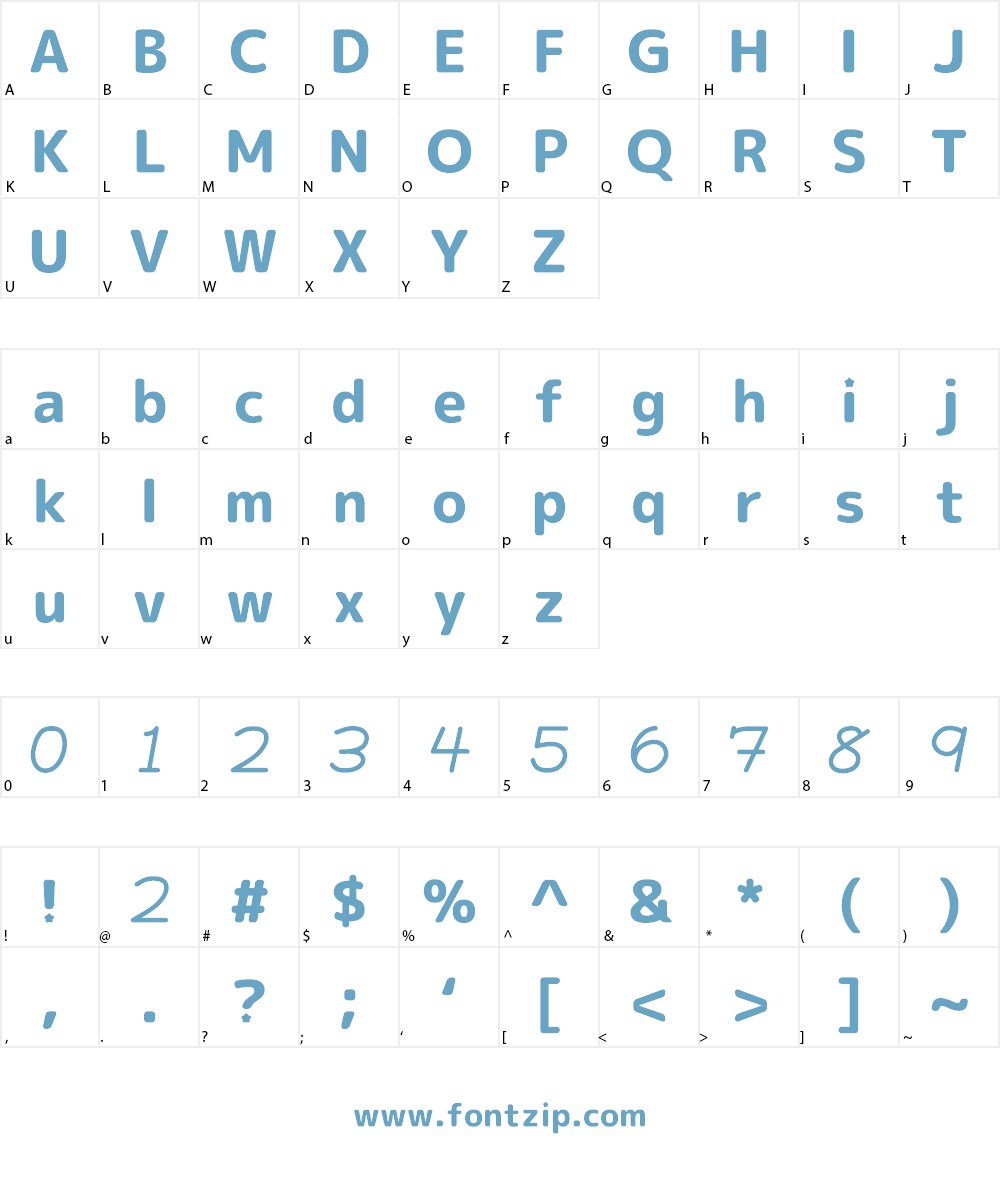 FairyMuffinRoundPop Font Character