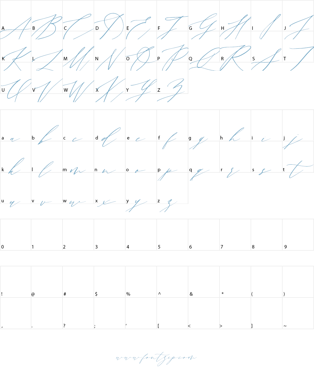 Month Glade Font Character
