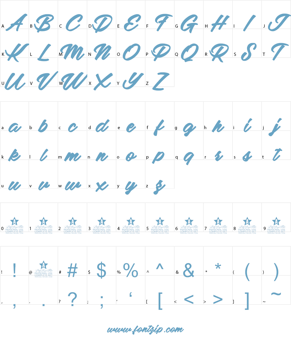 Adalgisa Personal Use Font Character
