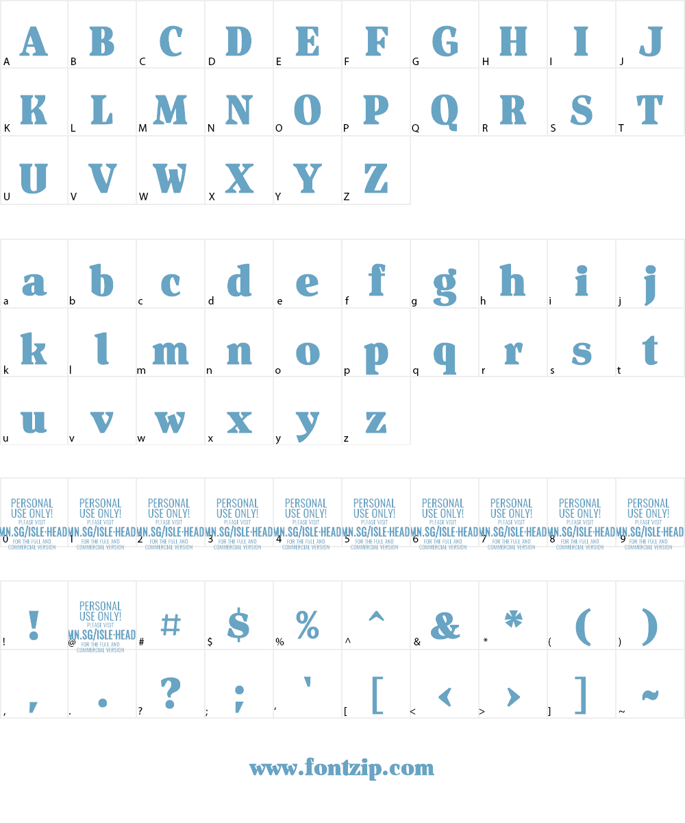Isle Headline Font Character