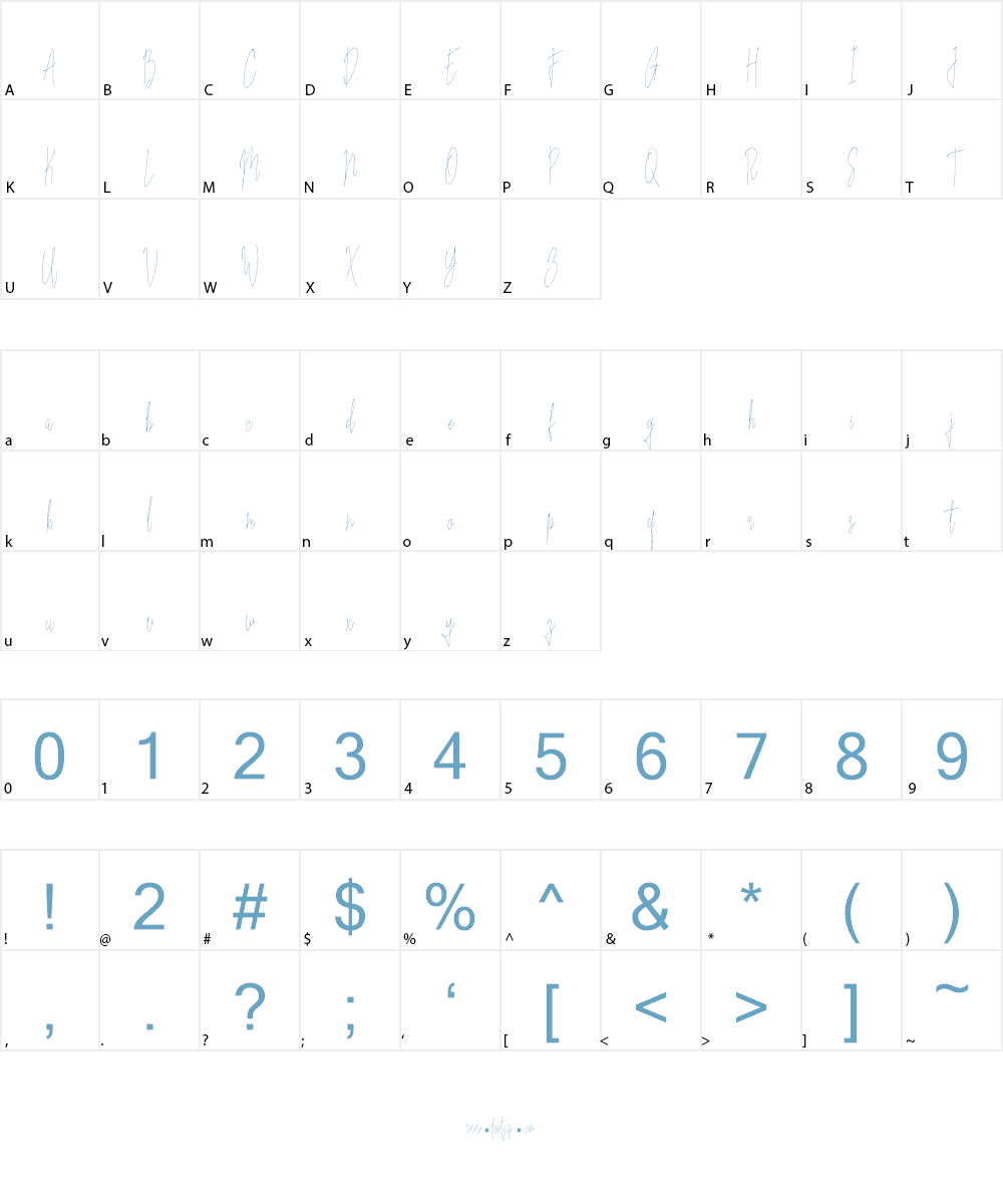 Blues Indigo Font Character