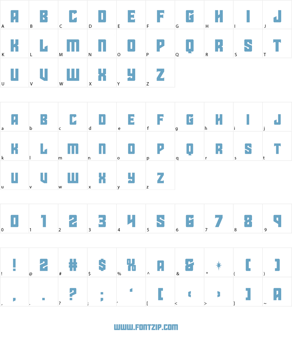 Star Guard Font Character