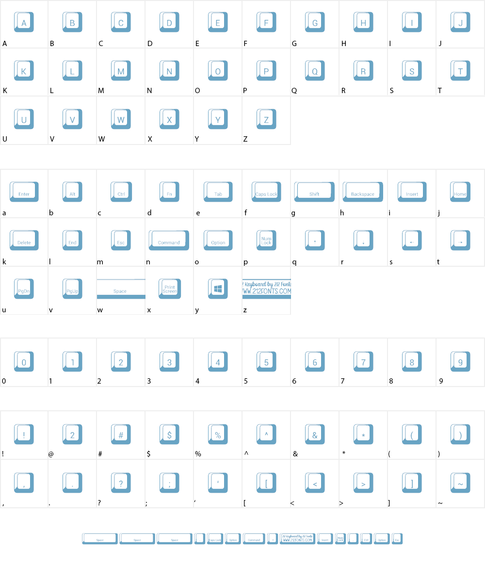 212 Keyboard Font Character