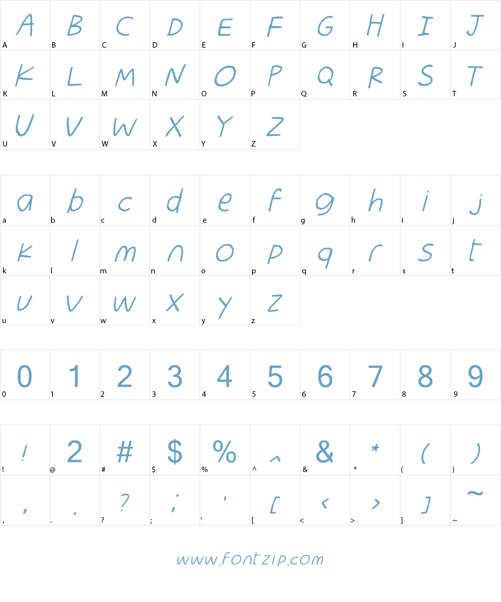 Agenzada Demo Font Character