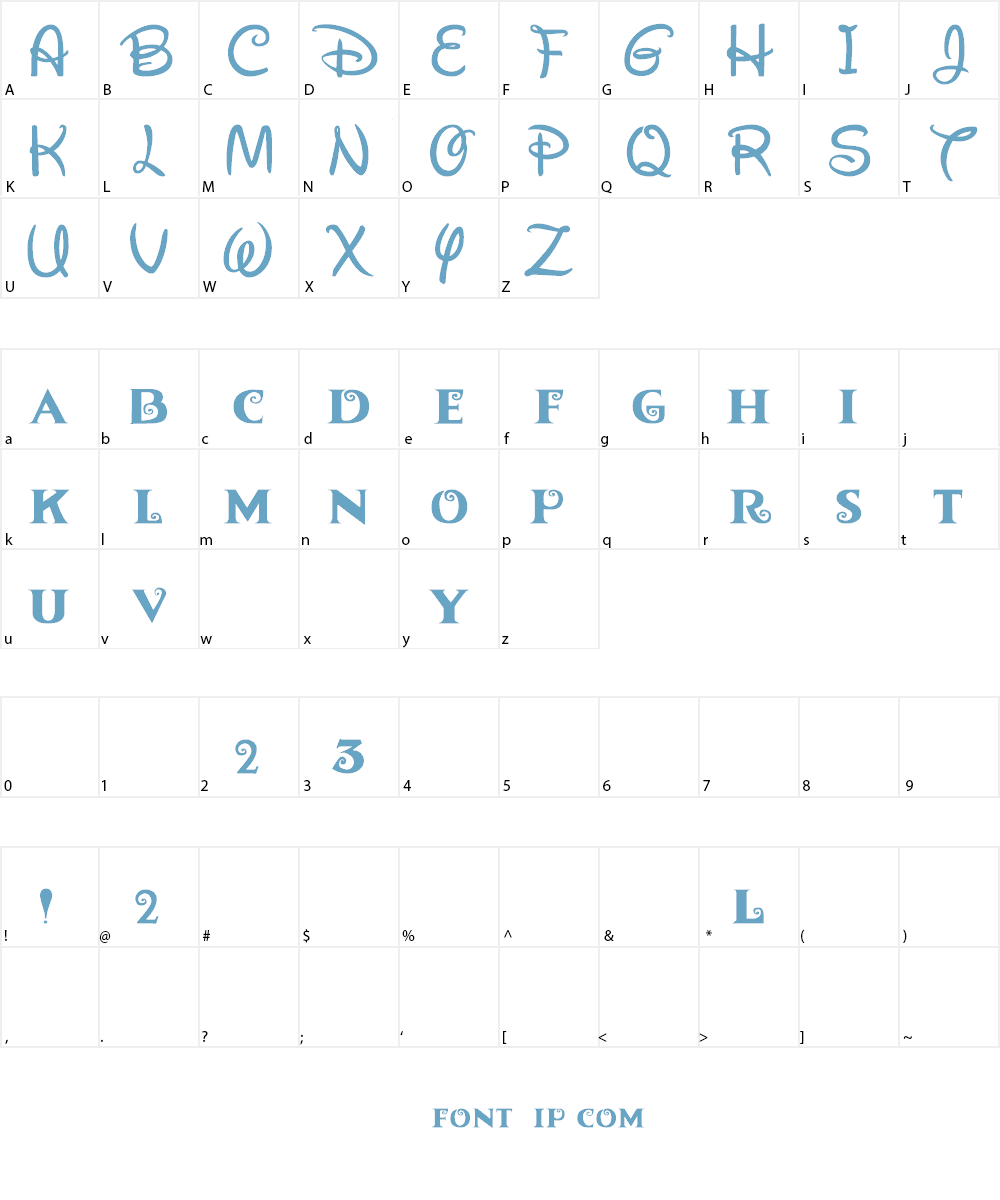 Descendants Font Character