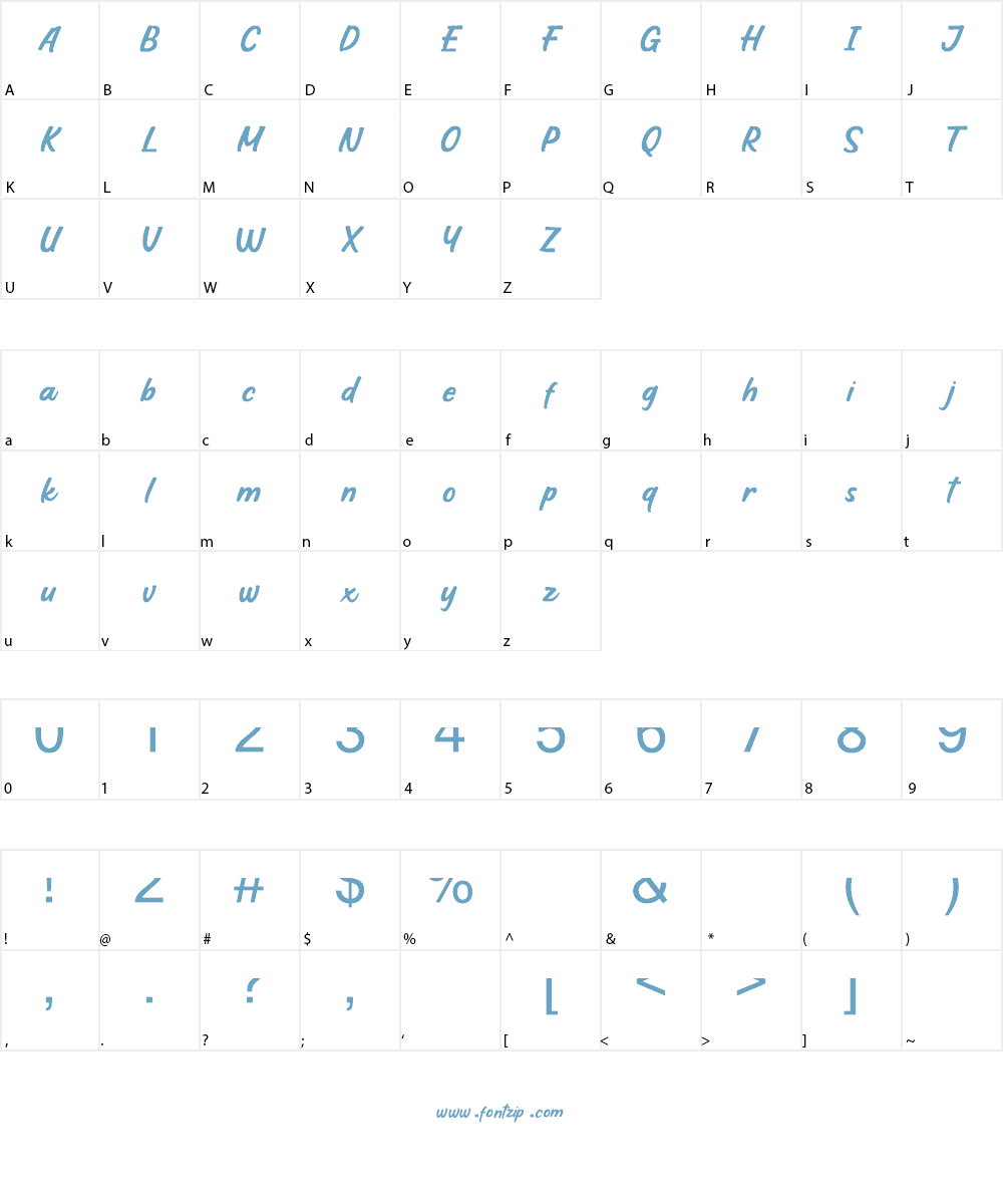 Hoffers Script DEMO Font Character