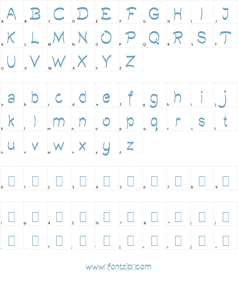 Quilty Demo Font Character