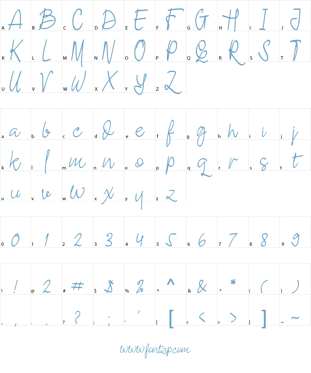 Ashley Pages Font Character
