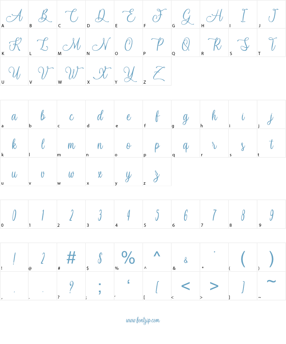 Navy Ballad Font Character