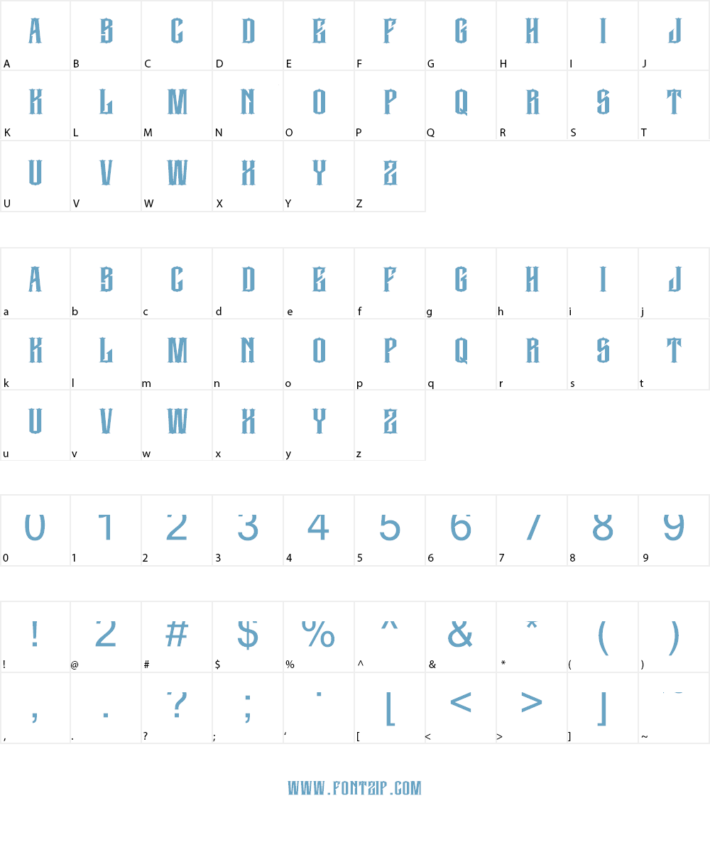 Reaverock (Free) Font Character