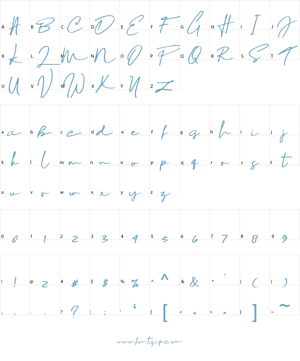 Sophia Bella (Demo) Font Character