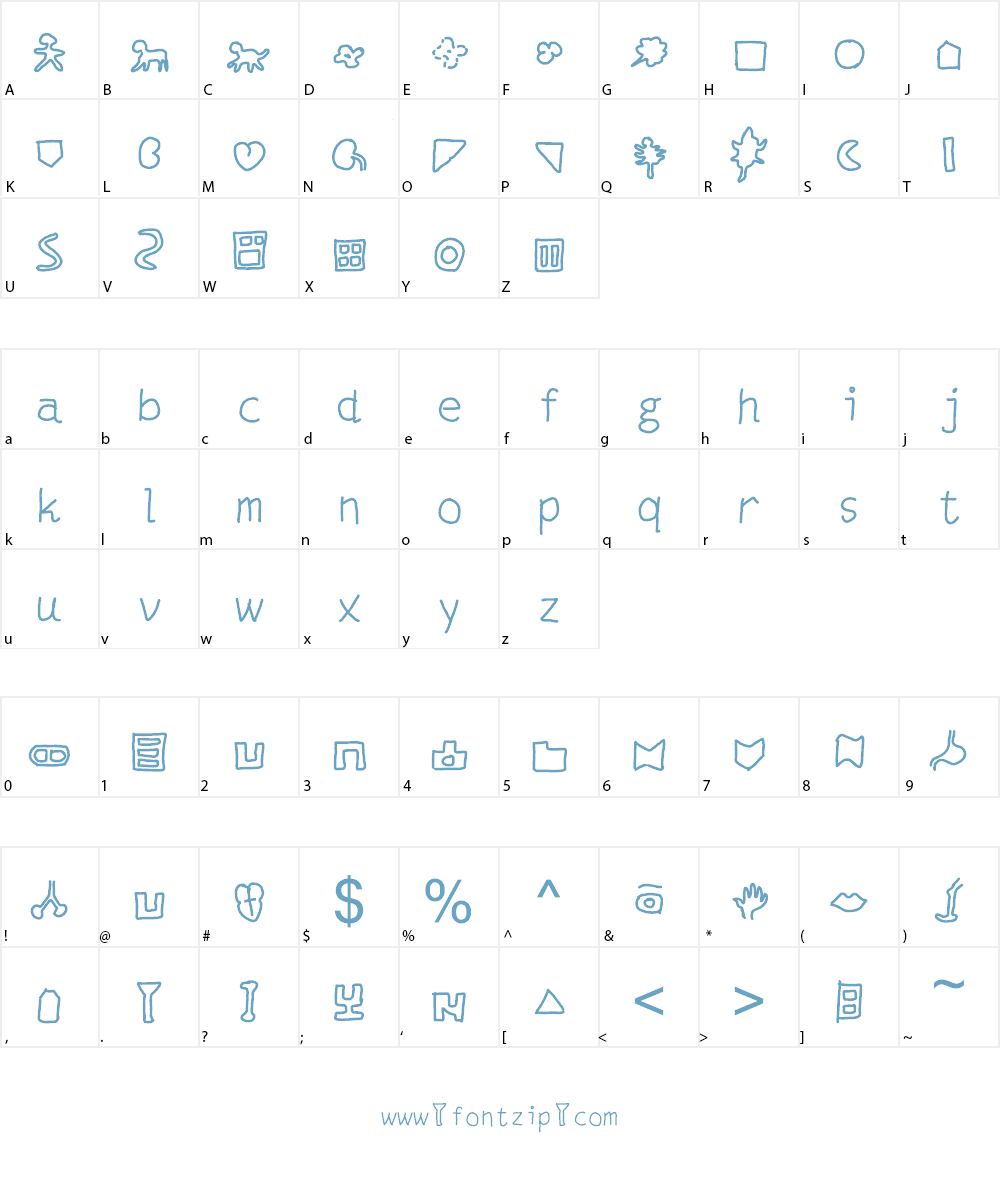 sxy silhouettes 6 Font Character