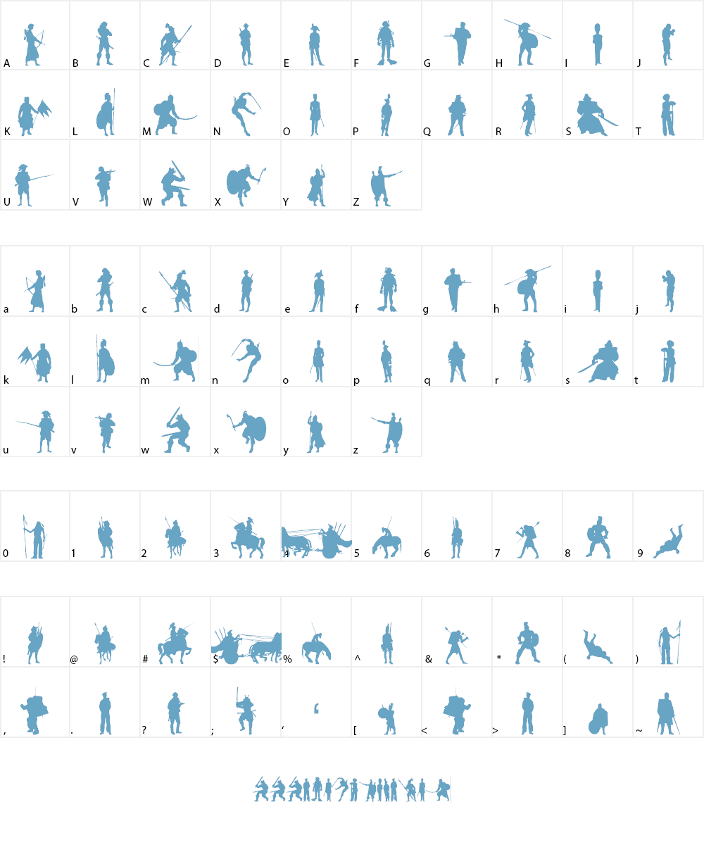 Time Warriors Font Character