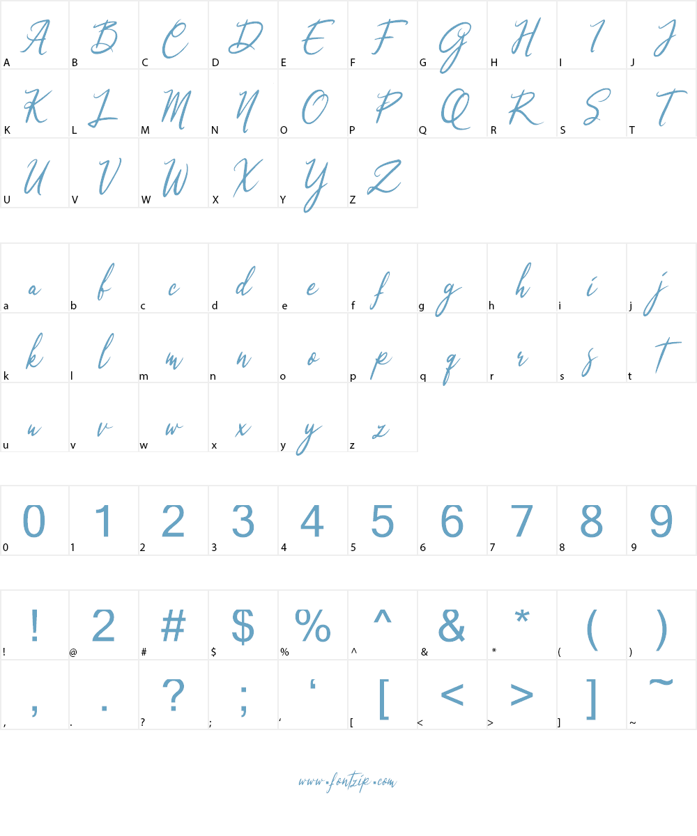 Qinyana Signature Font Character