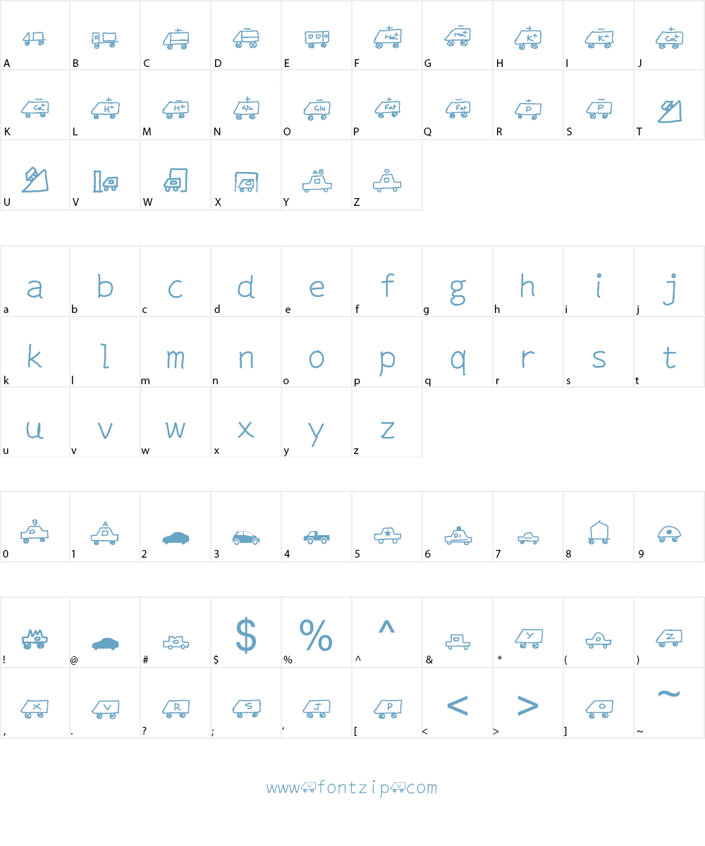 KARAVAN BUS Font Character