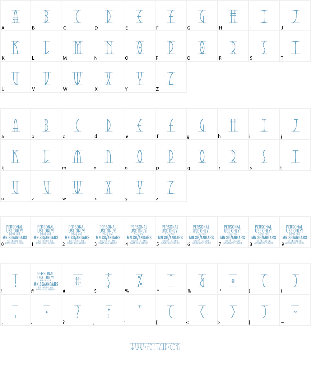 Angars Runes Font Character