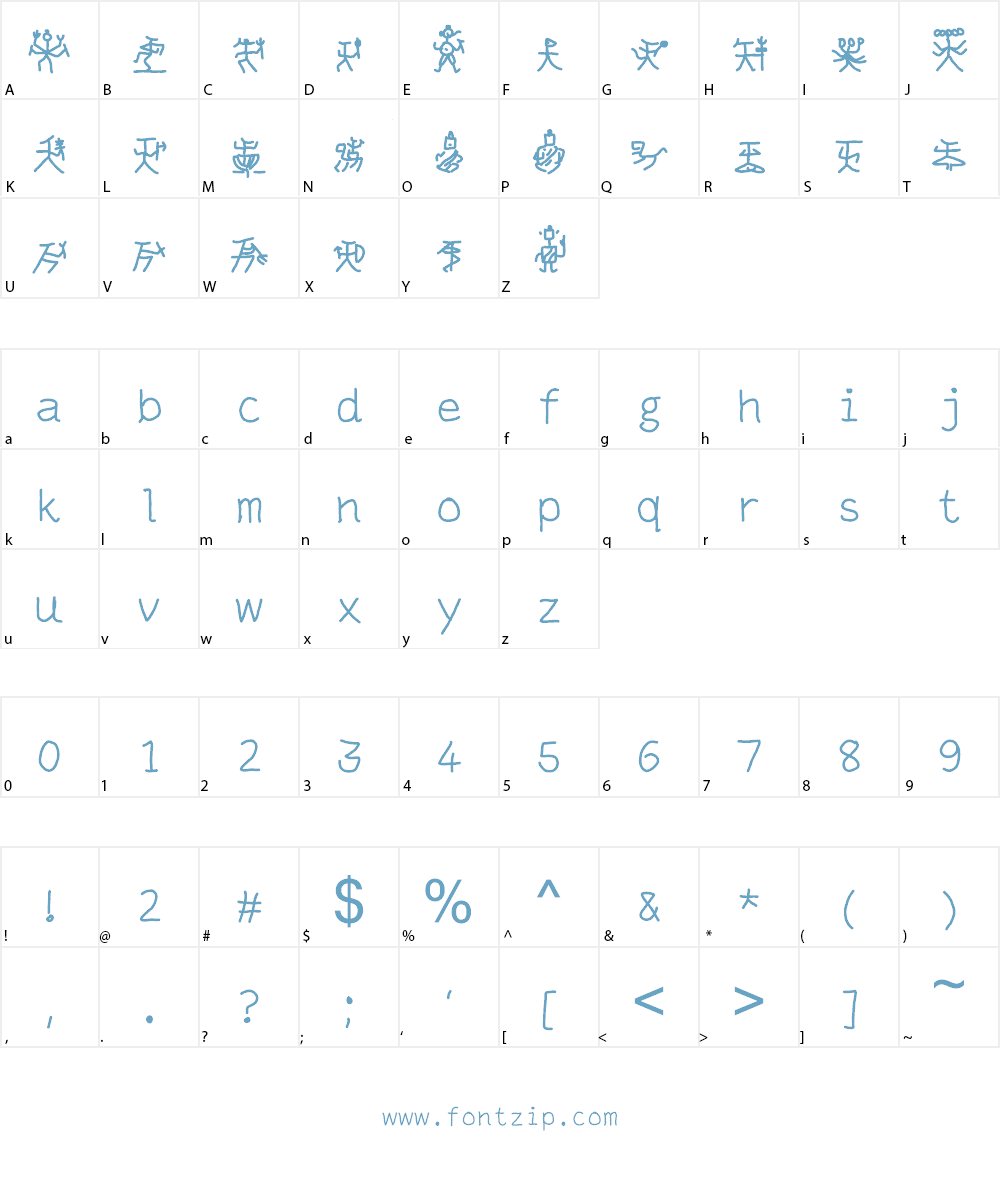 GODS OF WAR Font Character