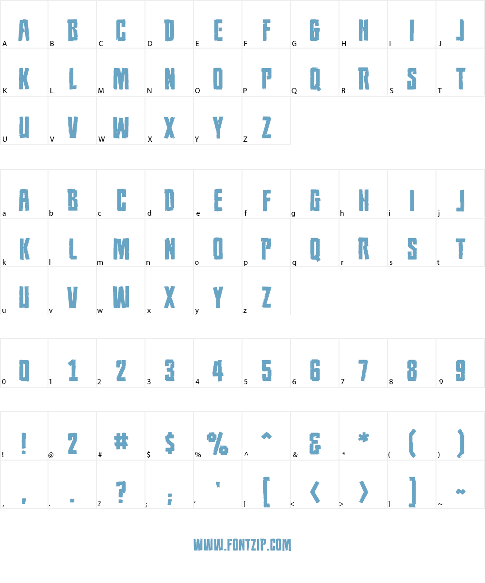 Population Zero BB Font Character