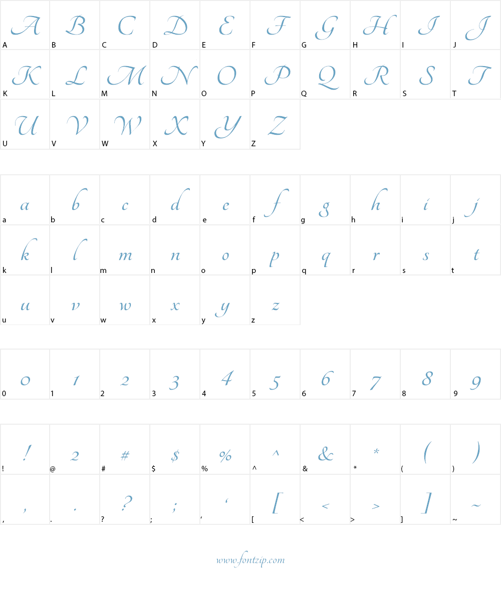 Tangerine Font Character